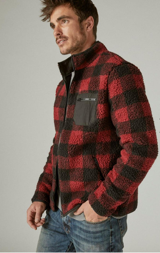 Seany Plaid Sherpa Zip Up