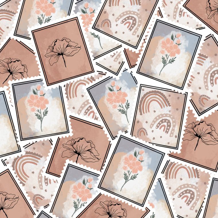 Rainbow Stamp Sticker Gloss Sticker. 2x2in.