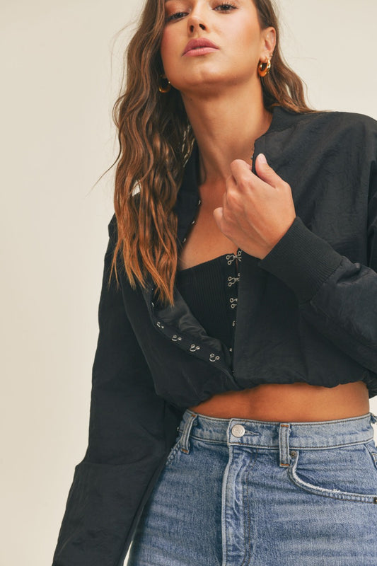 Long Sleeve Two-Way Jacket- MULTIPLE COLORS