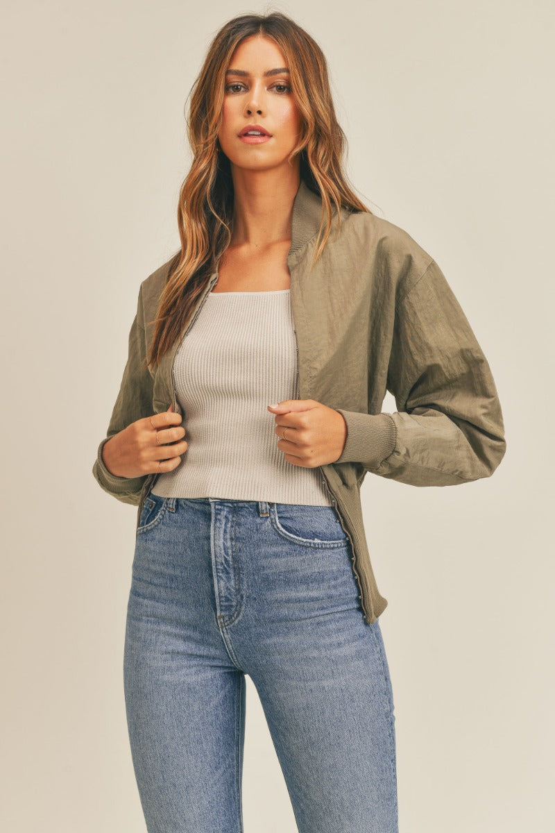 Long Sleeve Two-Way Jacket- MULTIPLE COLORS
