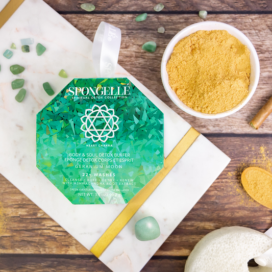 Spongellé - Geranium Moon | Spiritual Detox (Green Aventurine)