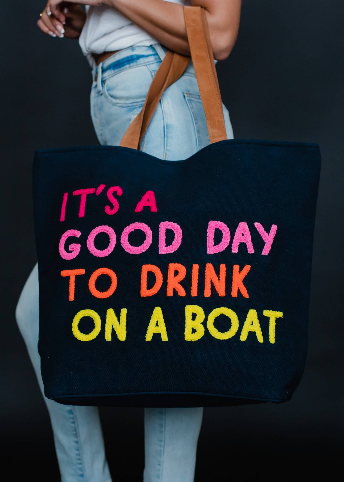 Panache Apparel Co. - Navy Drink On A Boat Tote