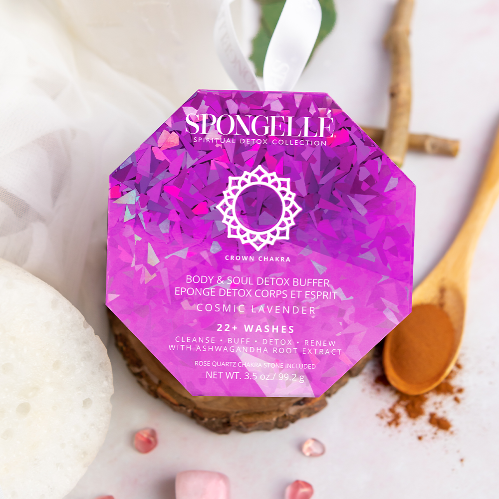 Spongellé - Cosmic Lavender | Spiritual Detox (Rose Quartz)
