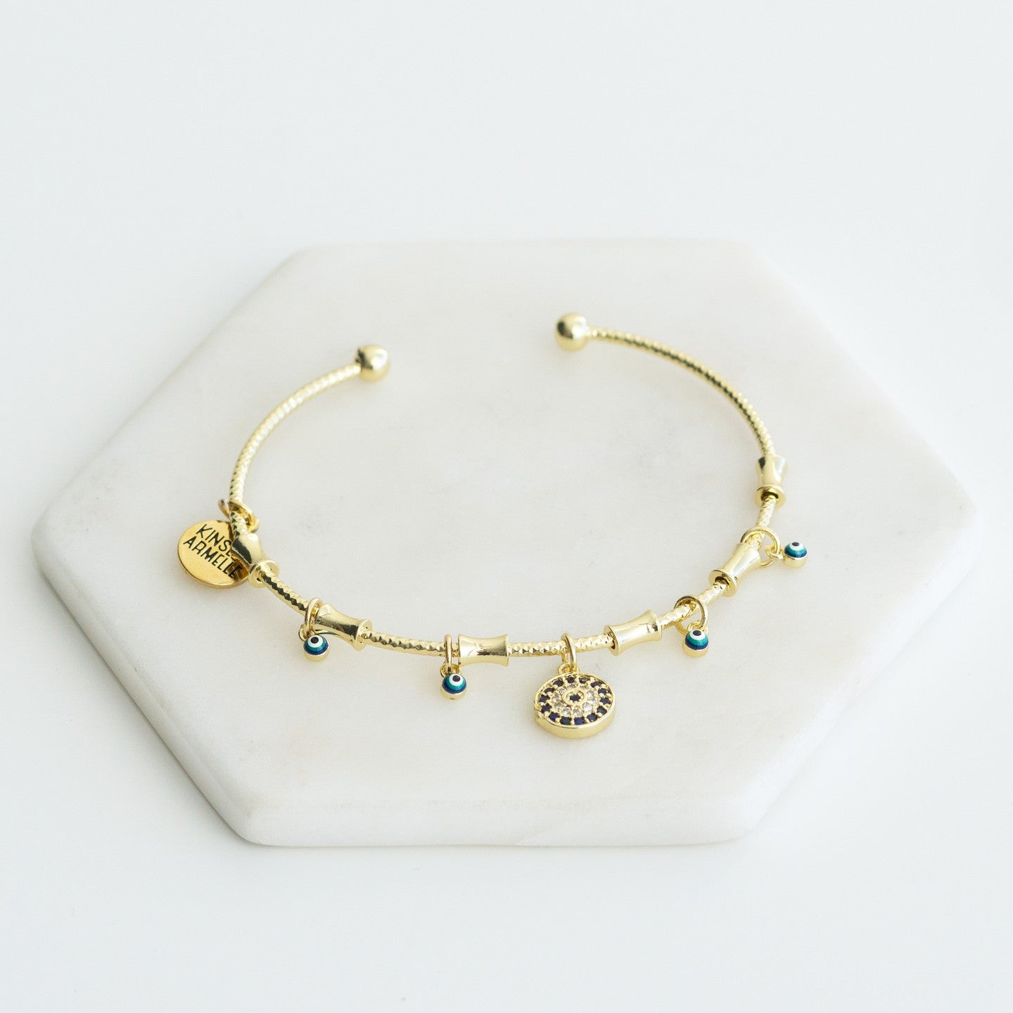 Evil Eye Charm Cuff Bracelet