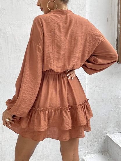 Long Sleeve Button Down Dress- MULTIPLE COLOR OPTIONS