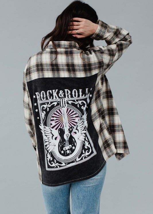 Rock & Roll Patch Flannel
