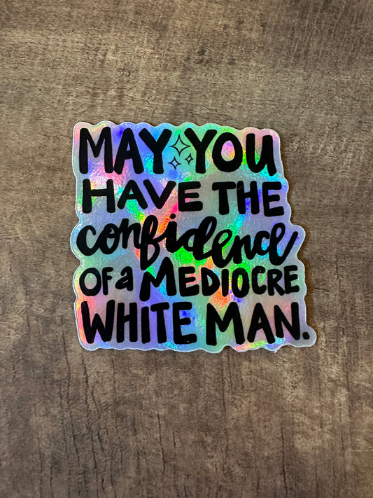 White Man Confidence Sticker