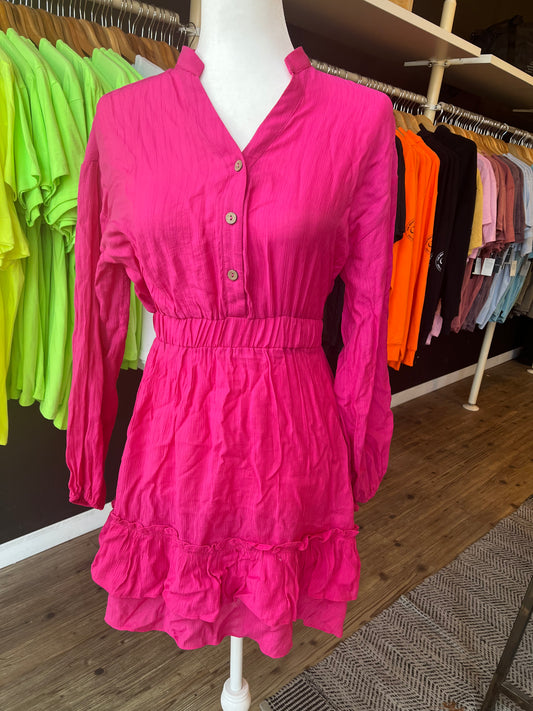 pink long sleeve dress