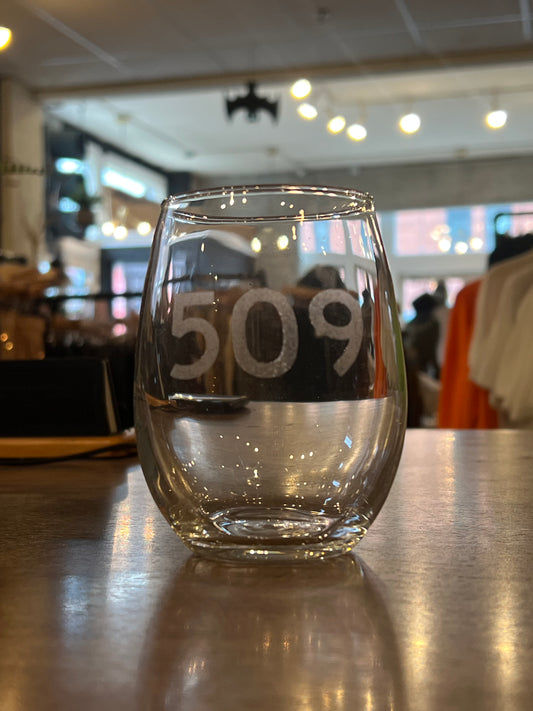509 Zip Code Wine Glass