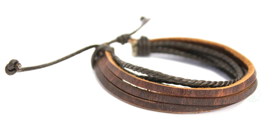 Quickway Imports - Genuine Leather Brown Wrap Bracelet