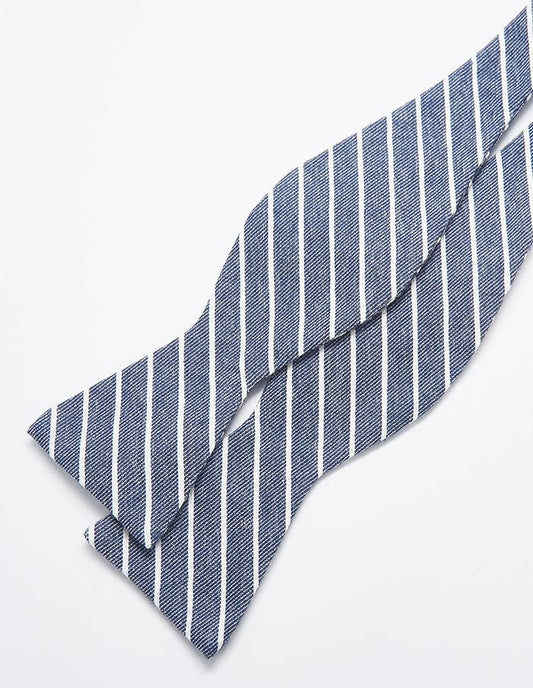 Admiral Row - Charcoal Grey Stripe Bow Tie