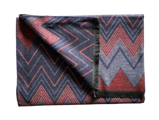 Swole Panda - Red and Blue Zigzag Bamboo Scarf