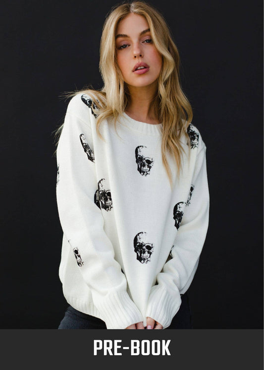 Cream Skull Sweater