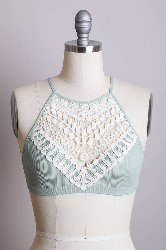 Lace High Neck Bralette