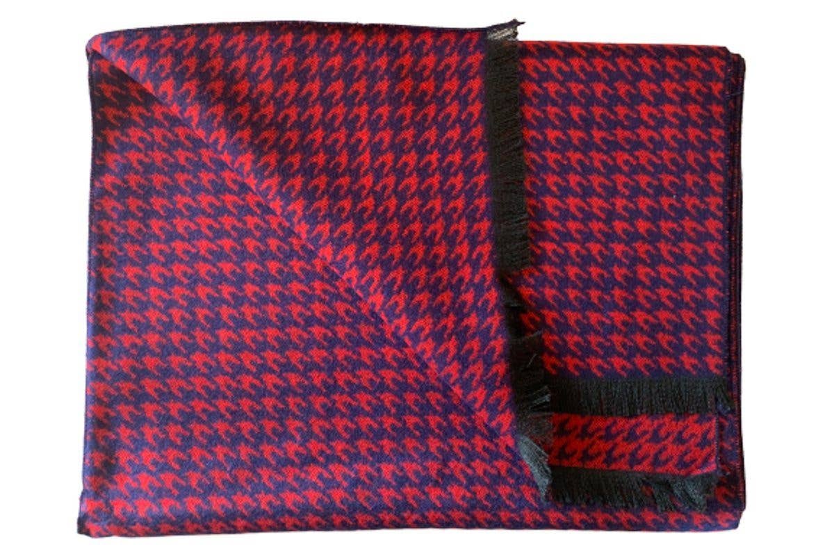 Swole Panda - Bamboo Scarf - RED/BLUE HOUNDSTOOTH
