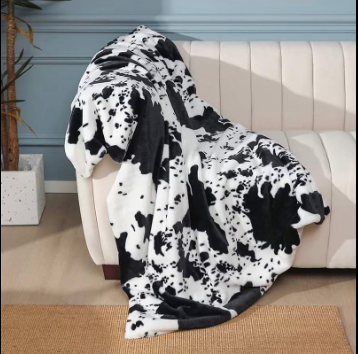 Cow Print Blanket- Multiple Color Options