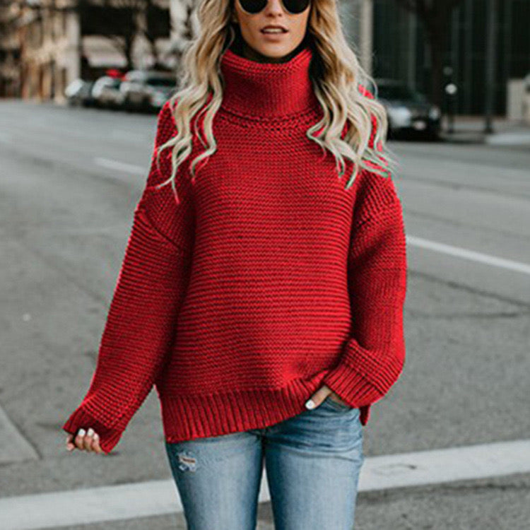 Oversized Turtle Neck Sweater - MULTIPLE COLOR OPTIONS