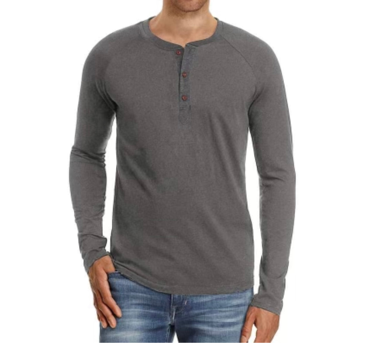 Black Button Long Sleeve Tee- MULTIPLE COLOR OPTIONS