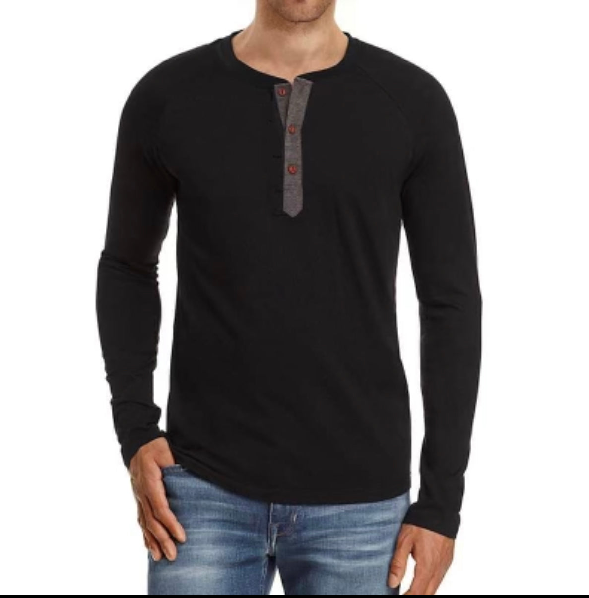 Black Button Long Sleeve Tee- MULTIPLE COLOR OPTIONS