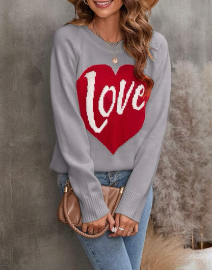 Love Knitted Crewneck Sweater- MULTIPLE COLOR OPTIONS
