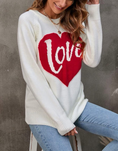 Love Knitted Crewneck Sweater- MULTIPLE COLOR OPTIONS