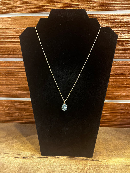 Aqua Raw Crystal Necklace