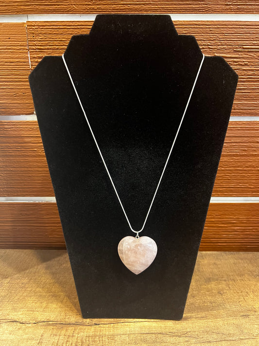 Pink Heart Shaped Crystal Necklace