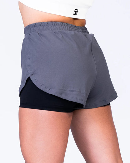 Steel Body- Charcoal Compression Shorts