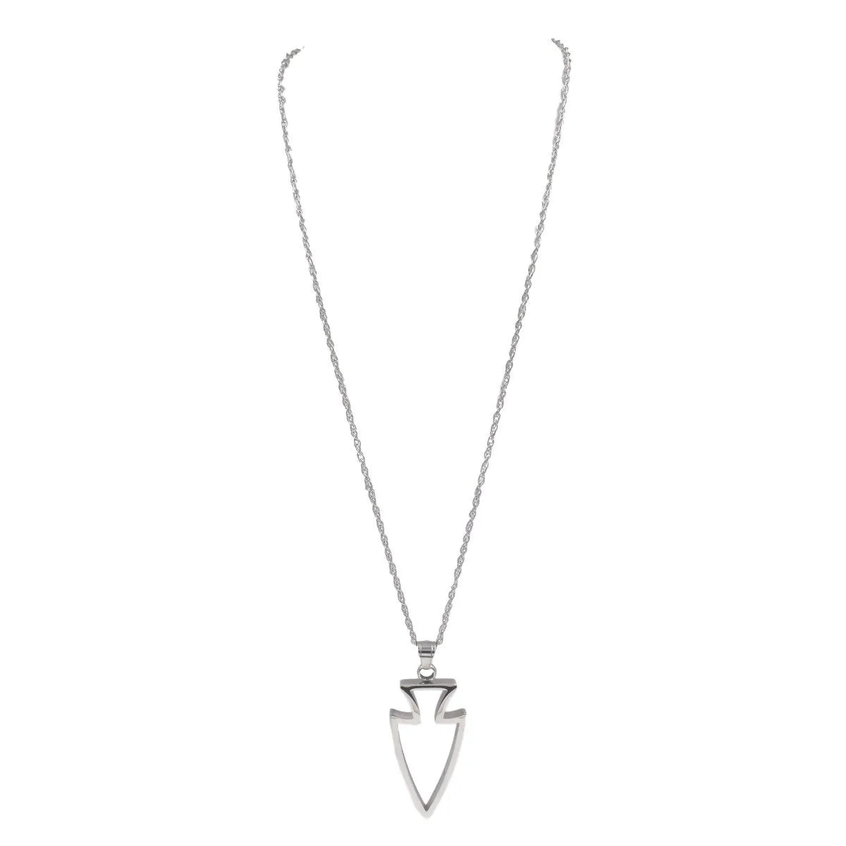 Silver Arrowhead Necklace - 32 Inches