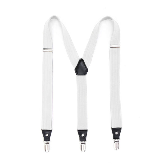 Ferrecci - White Clip-On Unisex Suspenders