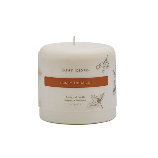 Rosy Rings - Honey Tobacco Pillar Botanical Candle