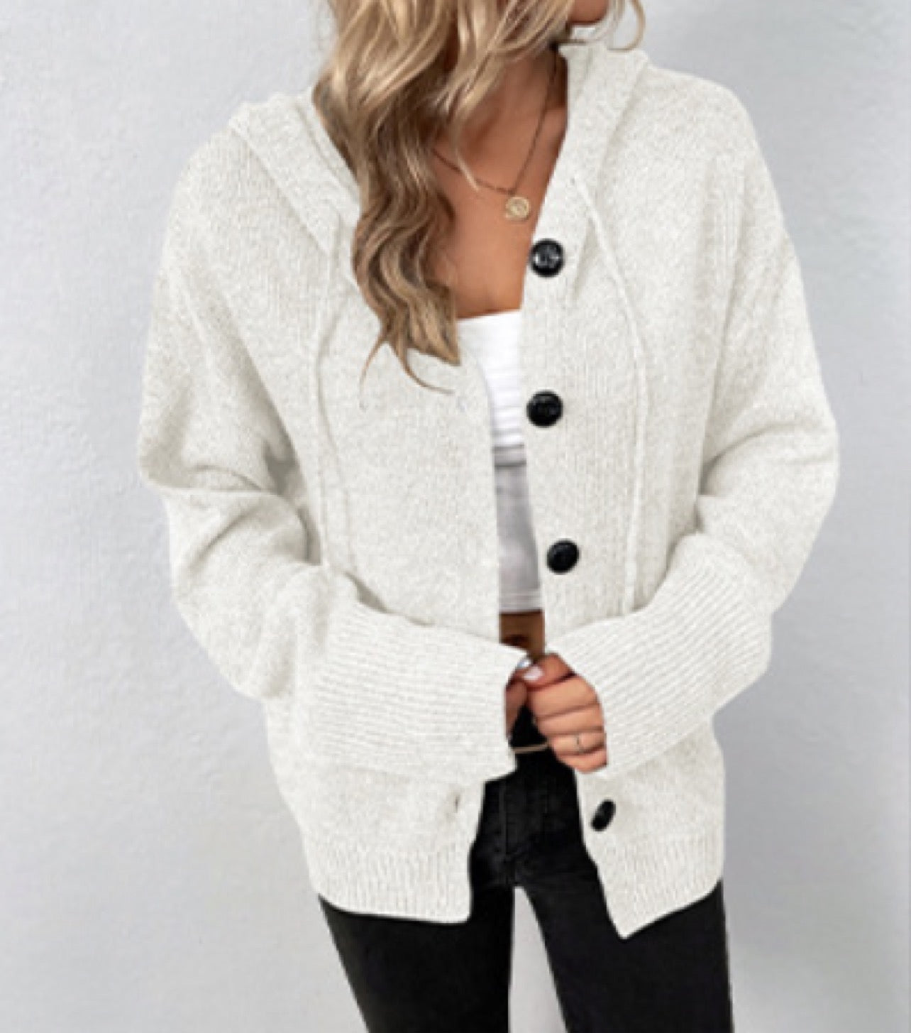 White button outlet up cardigan