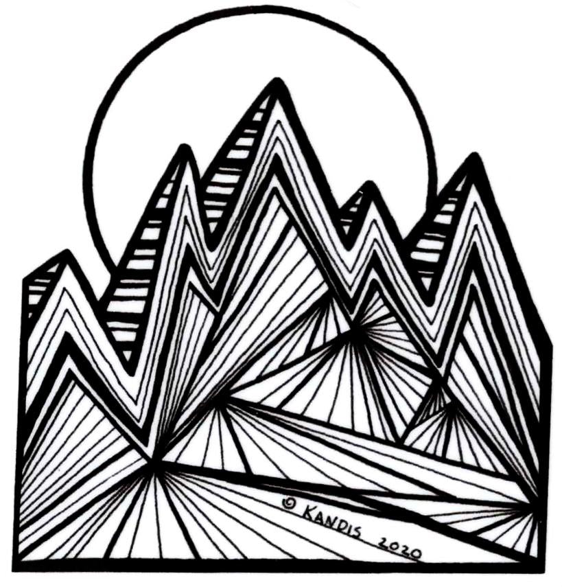 Jagged Mountains Sticker