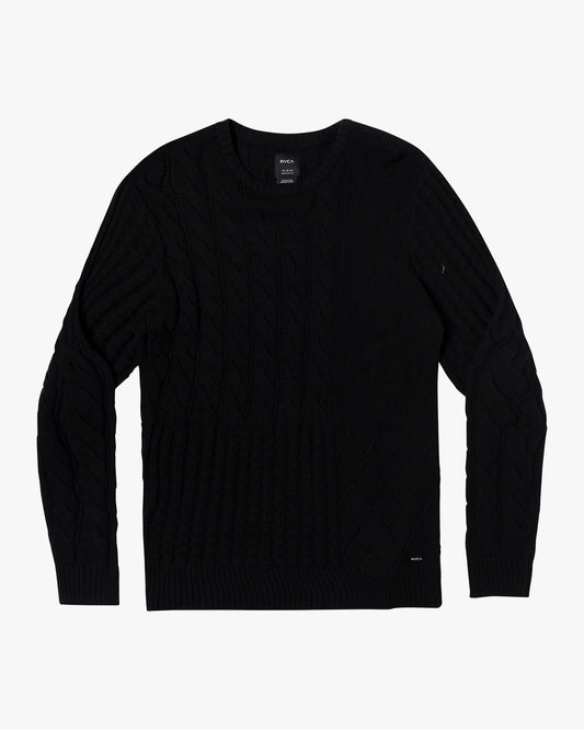 Look sharp in the RVCA Desmond Crewneck Sweater, made from cotton cable knit fabric in a mid-weight feel that keeps you warm in style. Featuring a crew neck with long sleeves, this men's pullover sweater is built with a ribbed collar, cuffs and hem for a classic look. Finished off with our signature RVCA solo label at the hem.