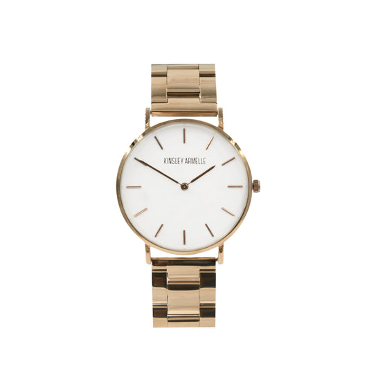 Rose Gold Ashen Steel Watch
